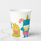 Gobelets En Papier Joli monstre coloré (Recto)