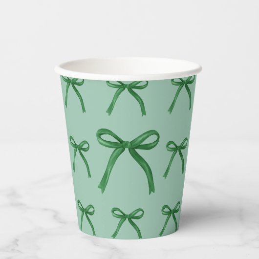 Gobelets En Papier Joli motif à arc vert élégant (Recto)