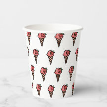 Joli motif esthétique de glace à la fraise rose