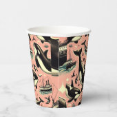 Gobelets En Papier Joli Motif Orca Vintage (Droite)