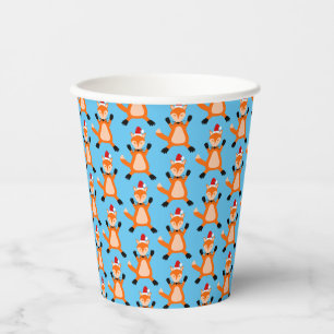 Gobelets En Papier Joli Noël Fox Motif