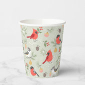 Gobelets En Papier Joli Noël Oiseau Motif Design de vacances (Gauche)