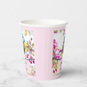 Gobelets En Papier Joli oiseau bleu et jaune sur une branche Photogra (Droite)