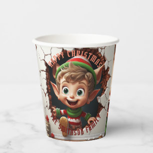 Gobelets En Papier Joli Petit Elfe Noël 3D