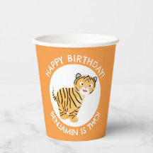 Joli petit tigre personnalisé dessin animé anniver
