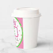 Gobelets En Papier Joli Pois rose vert d'anniversaire (Gauche)