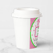 Gobelets En Papier Joli Pois rose vert d'anniversaire (Droite)