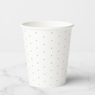 Gobelets En Papier Joli rose or minuscule motif pois