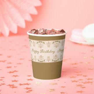 Gobelets En Papier Joli rosy rose Floral Designer