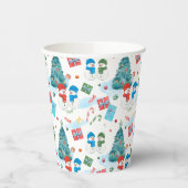 Gobelets En Papier Joli sapin de Noël, Snowman, Cadeaux, Motif de bon (Gauche)
