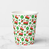 Gobelets En Papier Joli tracteur de Noël Berries Motif d'ornement (Verso)