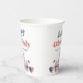 Gobelets En Papier Jolie 4 juillet Rouge Blanc Et Bleu (Droite)