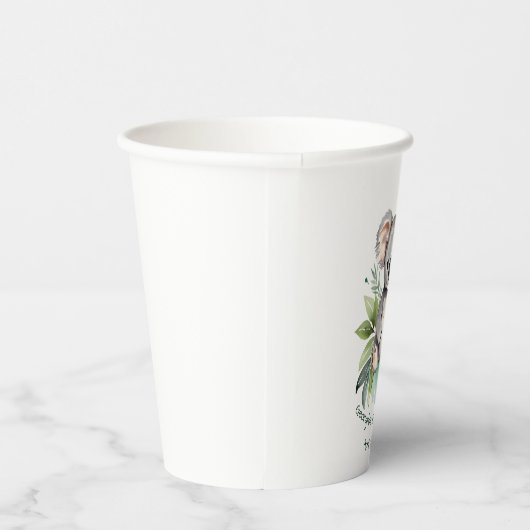 Gobelets En Papier Jolie aquarelle Baby shower Koala bébé (Droite)