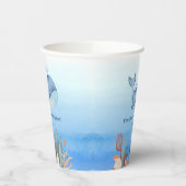 Gobelets En Papier Jolie baleine Bleue Mer Corail Reef Anniversaire (Gauche)