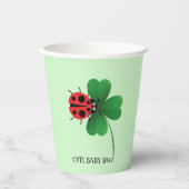 Gobelets En Papier Jolie coccinelle rouge sur Lucky leaf Enfants (Recto)
