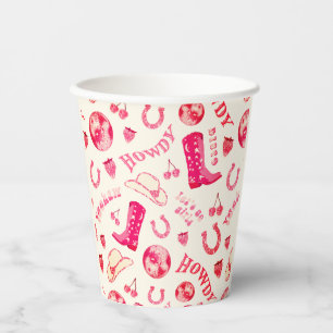 Gobelets En Papier Jolie Cowgirl Disco Rose Fille