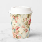 Gobelets En Papier Jolie ferme Rustique Roses Roses Rose (Gauche)