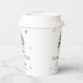 Gobelets En Papier Jolie fête d'anniversaire des lapins d'hiver (Gauche)