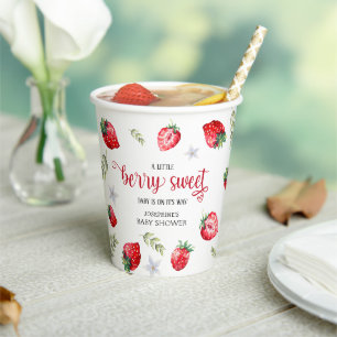 Gobelets En Papier Jolie Fête de Bébé 'Baie Sucrée' à la Fraise