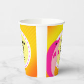 Gobelets En Papier Jolie fille d'anniversaire rose dauphin dans le so (Gauche)