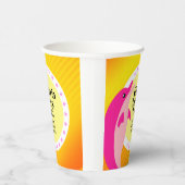 Gobelets En Papier Jolie fille d'anniversaire rose dauphin dans le so (Droite)