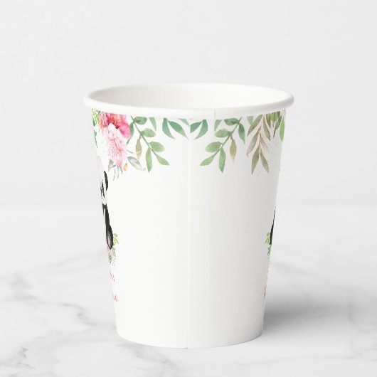 Gobelets En Papier Jolie fille rose florale Baby shower d'ours Panda (Droite)