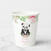 Gobelets En Papier Jolie fille rose florale Baby shower d'ours Panda (Recto)