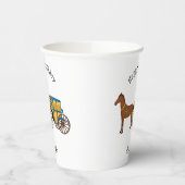 Gobelets En Papier Jolie illustration de cheval et de calèche royale (Gauche)