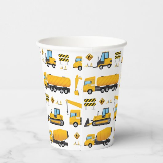 Gobelets En Papier Jolie Jaune Construction Camion Truck Kids Party (Droite)
