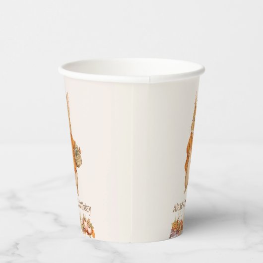 Gobelets En Papier Jolie Lapin Automne Anniversaire (Droite)