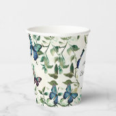 Gobelets En Papier Jolie Mariage de Papillons Bleus (Droite)