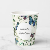 Gobelets En Papier Jolie Mariage de Papillons Bleus (Recto)