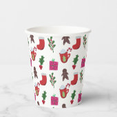 Gobelets En Papier Jolie Noël Chocolat chaud Vacances d'hiver (Recto)