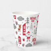 Gobelets En Papier Jolie Noël Père Noël Reindeer Vacances d'hiver (Droite)