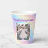 Gobelets En Papier Jolie Pastel Rainbow Sparkle Girls Birthday Party (Recto)