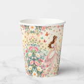 Gobelets En Papier Jolie princesse avec papillons (Verso)