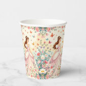 Gobelets En Papier Jolie princesse avec papillons (Droite)