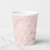 Gobelets En Papier Jolie rose saumon perle douche de mariage (Droite)