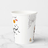 Gobelets En Papier Jolie sorcière fantôme Halloween avec chambre et C (Droite)