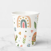 Gobelets En Papier Jolie tortue aquarelle et Motif arc-en-ciel (Gauche)