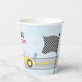 Gobelets En Papier Jolie voiture de course personnalisée pour garçon (Verso)