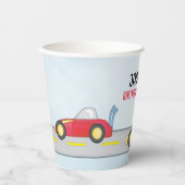 Gobelets En Papier Jolie voiture de course personnalisée pour garçon (Recto)