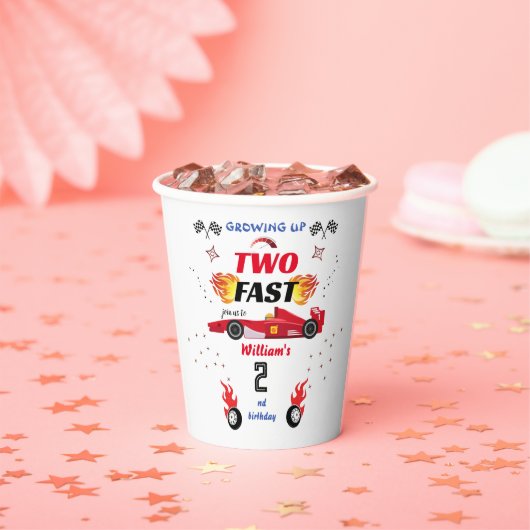 Gobelets En Papier jolie voiture rouge voiture course Voiture deux je (Insitu)