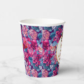 Gobelets En Papier Jolies Fleurs Roses, Tout Âge Photo Personnalisée  (Droite)