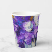 Gobelets En Papier Jolies fleurs violettes Vintages (Recto)