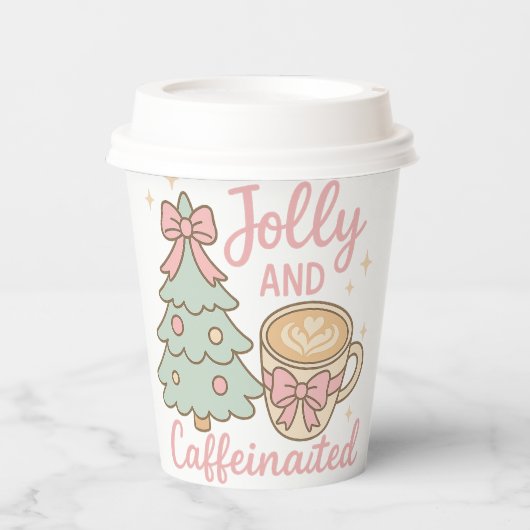Gobelets En Papier Jolly & Caffeinated Coquette Christmas Latte Mug (Recto)