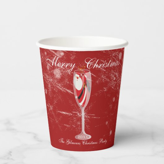 Gobelets En Papier Jolly Christmas Cheers with Santa Champagne winter (Verso)