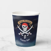 Gobelets En Papier Jolly roger Pirate anniversaire (Verso)