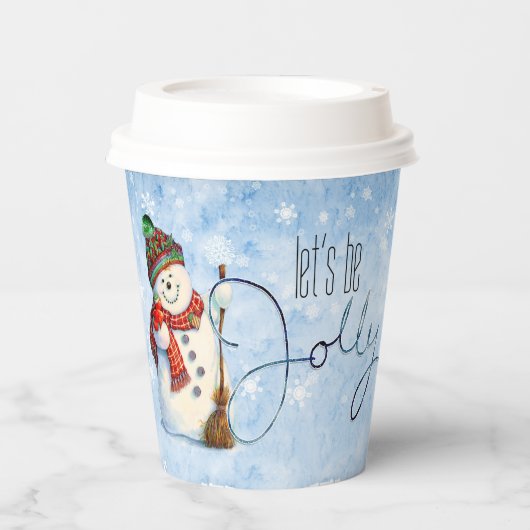 Gobelets En Papier Jolly Snowman ID841 (Recto)