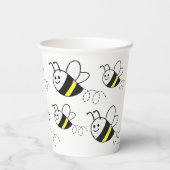Gobelets En Papier Jote Little Bee Motif Baby shower blanc (Verso)